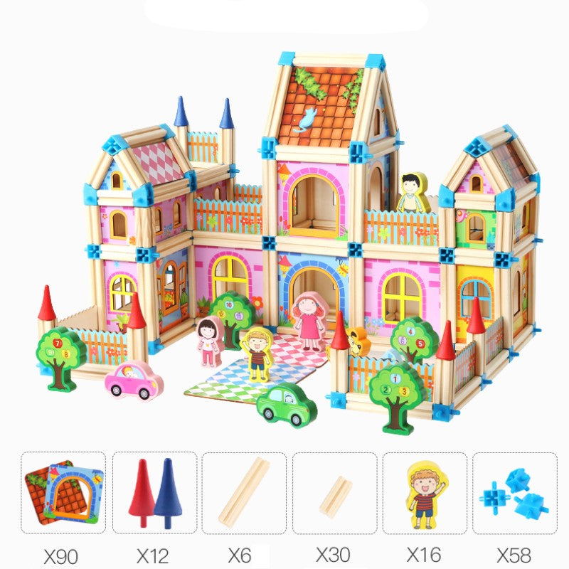 Norvo | EcoToys Kreative Slott Blokker | Bygg Fantasifulle Slott - Montessori Leker