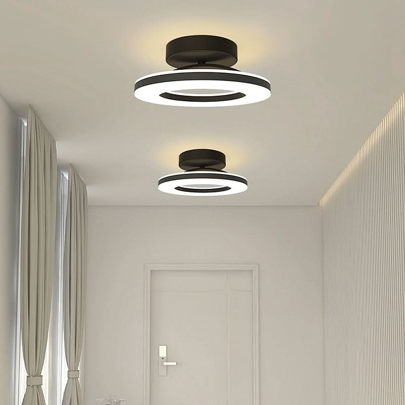 Skanto | ZAYNO Svart LED Taklampe – Moderne Innfelt Montert