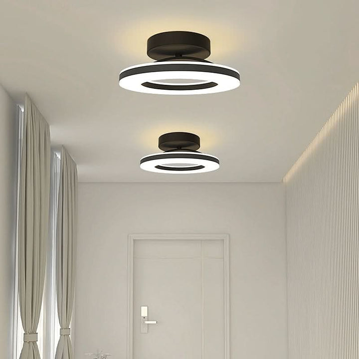 Skanto | ZAYNO Svart LED Taklampe – Moderne Innfelt Montert