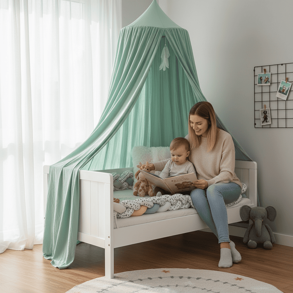 Skanto | Elegant polyester markise for et rolig barnerom