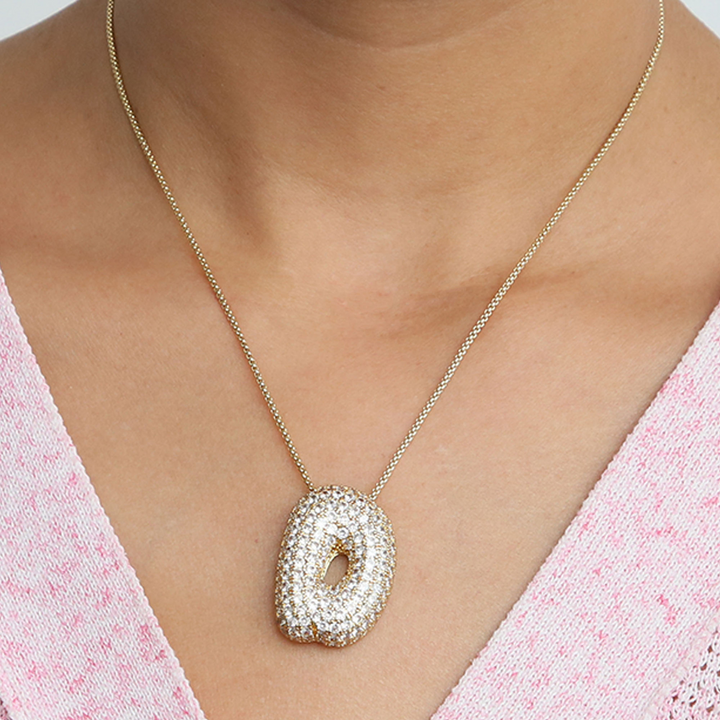 Skanto | Chunky Bubble Diamond Dazzle Initial Halskjeder