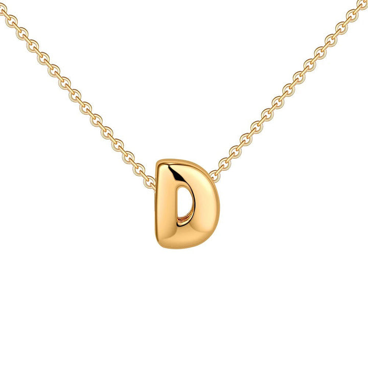 Skanto | Dainty Bubble Letter Initial Necklace