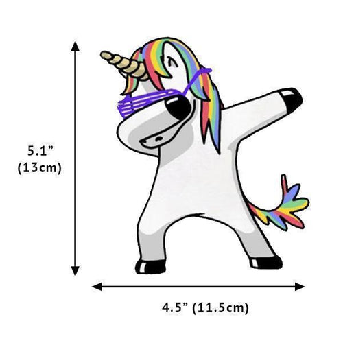 Dabbing Unicorn Vinyl Decal Sticker | Skanto