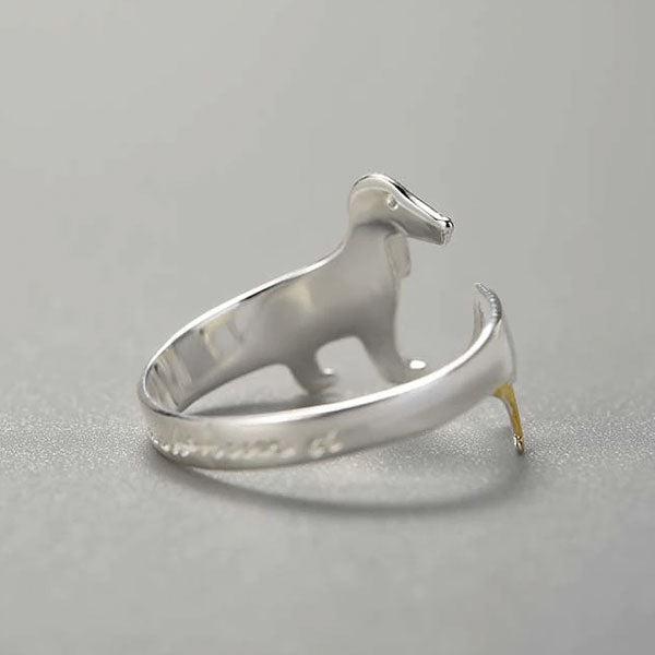Dachshund Hund 925 Sølv Justerbar Ring | Skanto