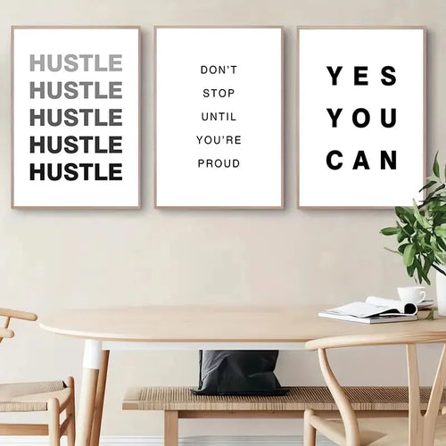 Daglig motivasjon Inspirasjons sitater Plakater Veggkunst Fine Art Lerretstrykk Enkle sitater Bilder For Soverom Kontor Arbeidsrom Kontor Dekor | Skanto