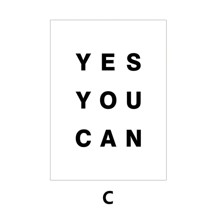 Daglig motivasjon Inspirasjons sitater Plakater Veggkunst Fine Art Lerretstrykk Enkle sitater Bilder For Soverom Kontor Arbeidsrom Kontor Dekor | Skanto
