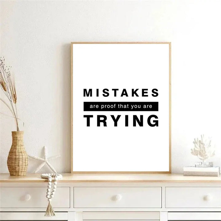 Daglig motivasjon Inspirasjons sitater Plakater Veggkunst Fine Art Lerretstrykk Enkle sitater Bilder For Soverom Kontor Arbeidsrom Kontor Dekor | Skanto