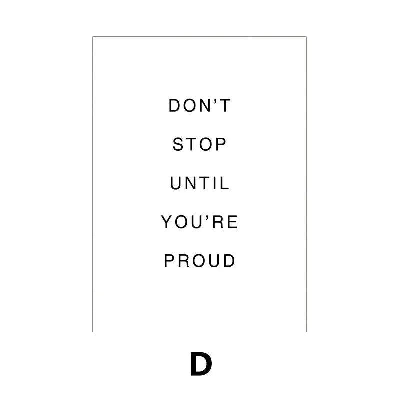 Daglig motivasjon Inspirasjons sitater Plakater Veggkunst Fine Art Lerretstrykk Enkle sitater Bilder For Soverom Kontor Arbeidsrom Kontor Dekor | Skanto