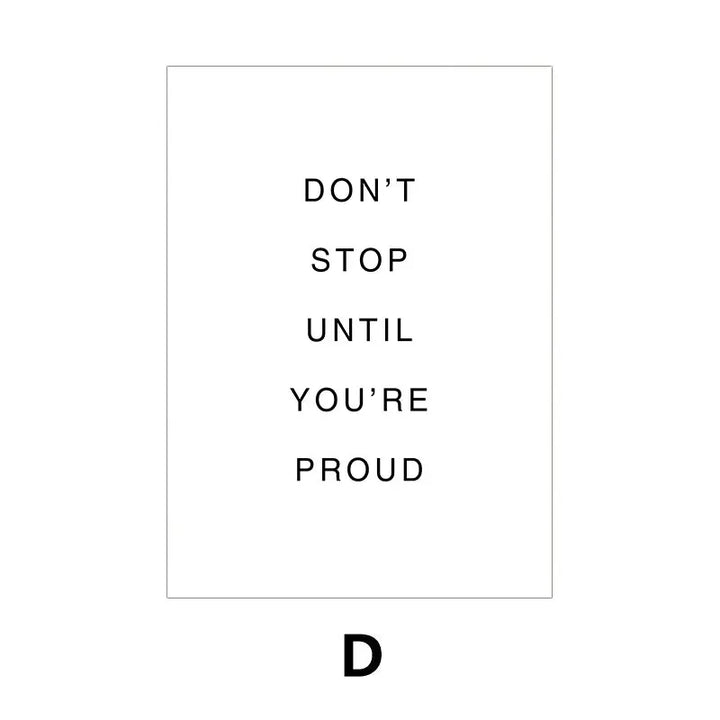 Daglig motivasjon Inspirasjons sitater Plakater Veggkunst Fine Art Lerretstrykk Enkle sitater Bilder For Soverom Kontor Arbeidsrom Kontor Dekor | Skanto