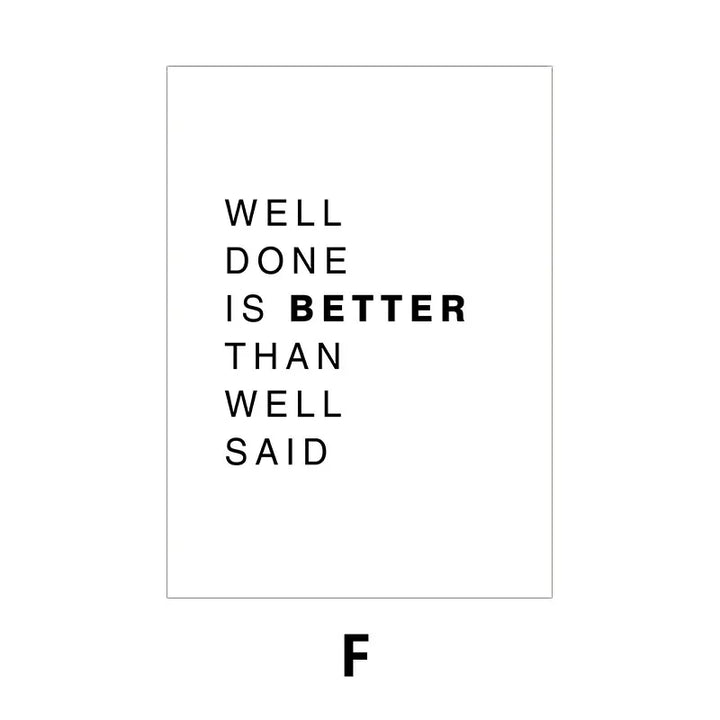 Daglig motivasjon Inspirasjons sitater Plakater Veggkunst Fine Art Lerretstrykk Enkle sitater Bilder For Soverom Kontor Arbeidsrom Kontor Dekor | Skanto