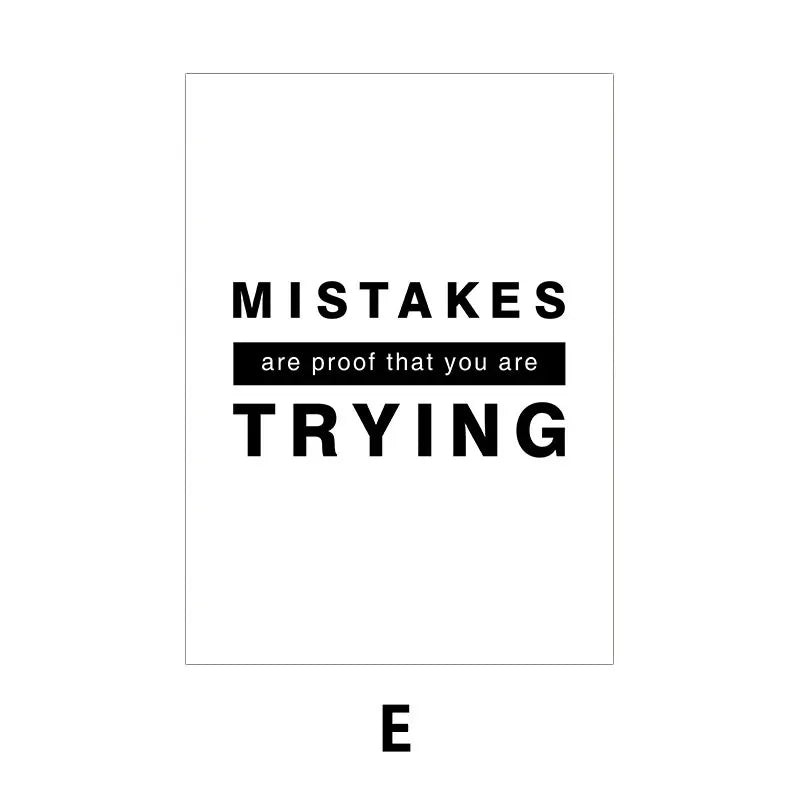 Daglig motivasjon Inspirasjons sitater Plakater Veggkunst Fine Art Lerretstrykk Enkle sitater Bilder For Soverom Kontor Arbeidsrom Kontor Dekor | Skanto