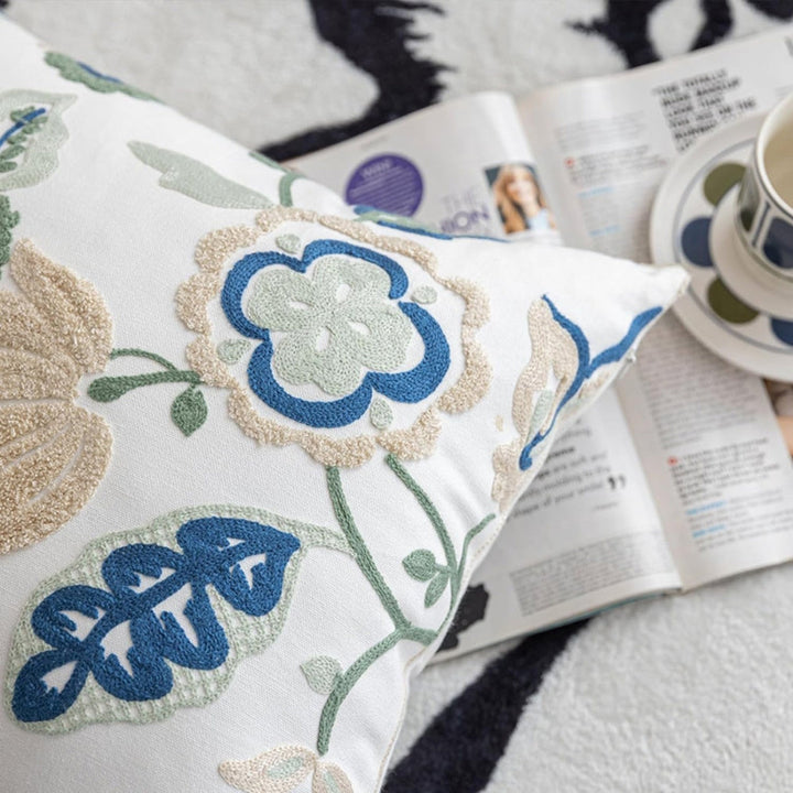 Skanto | Denza Landlig Blomster Plysj Putetrekk