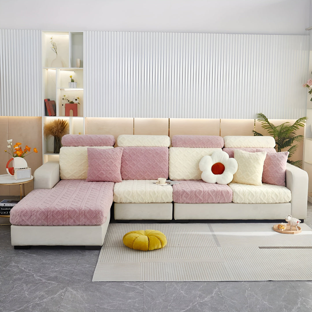 Samt-sofa trekk med diamantmønster – Myk & Luksuriøs | Perfekt passform for enhver sofa | Skanto