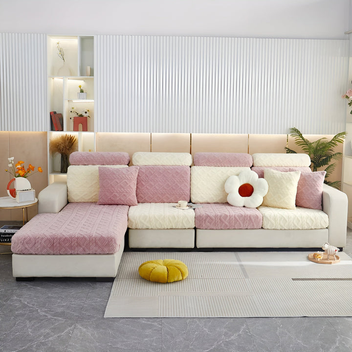 Samt-sofa trekk med diamantmønster – Myk & Luksuriøs | Perfekt passform for enhver sofa | Skanto