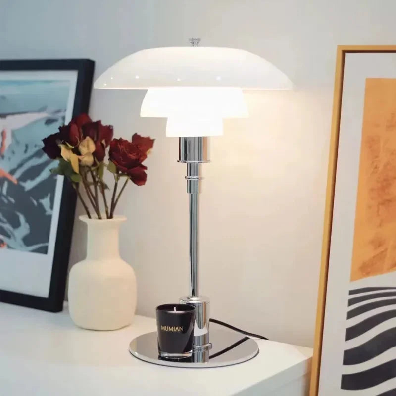 Nordisk skrivebordslampe laget av glass – Minimalistisk LED skrivebelysning, moderne og elegant, ideell for kontor og stue | Skanto