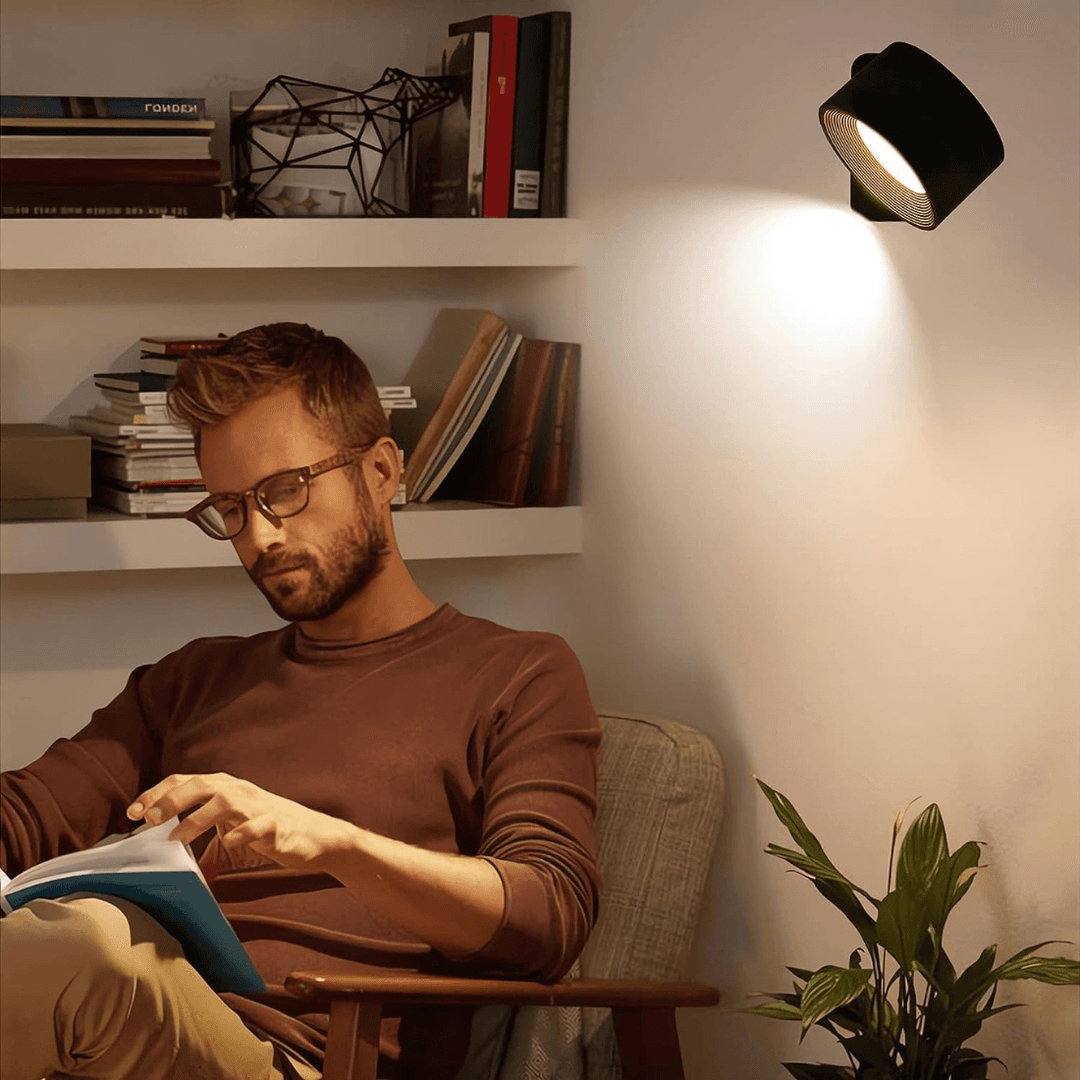 Trådløs Vegglampe – 360° Justerbar og Oppladbar LED-belysning (USB)