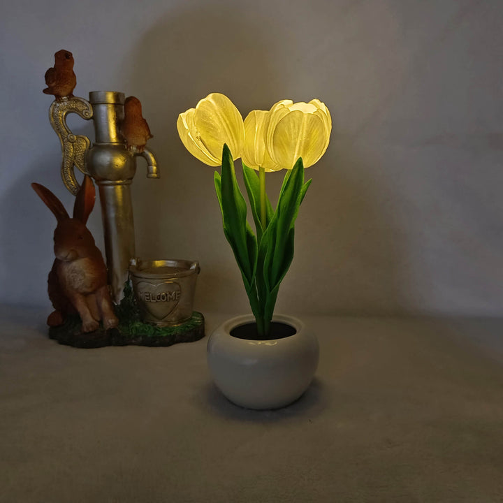 Skanto | Moderne Kreativ Simulering Tulipan Peony LED Nattlys Bordlampe