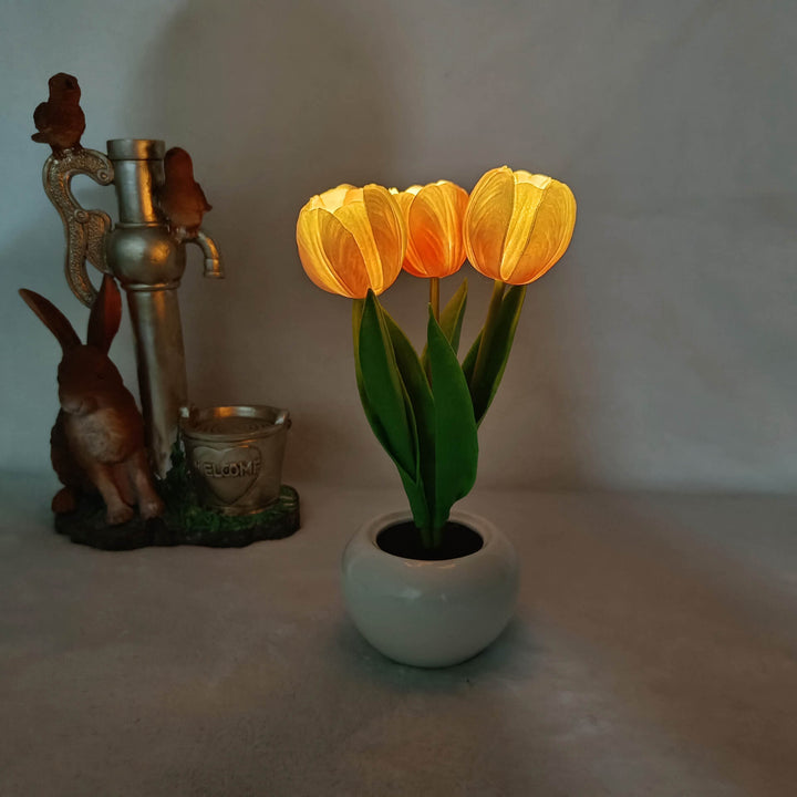 Skanto | Moderne Kreativ Simulering Tulipan Peony LED Nattlys Bordlampe