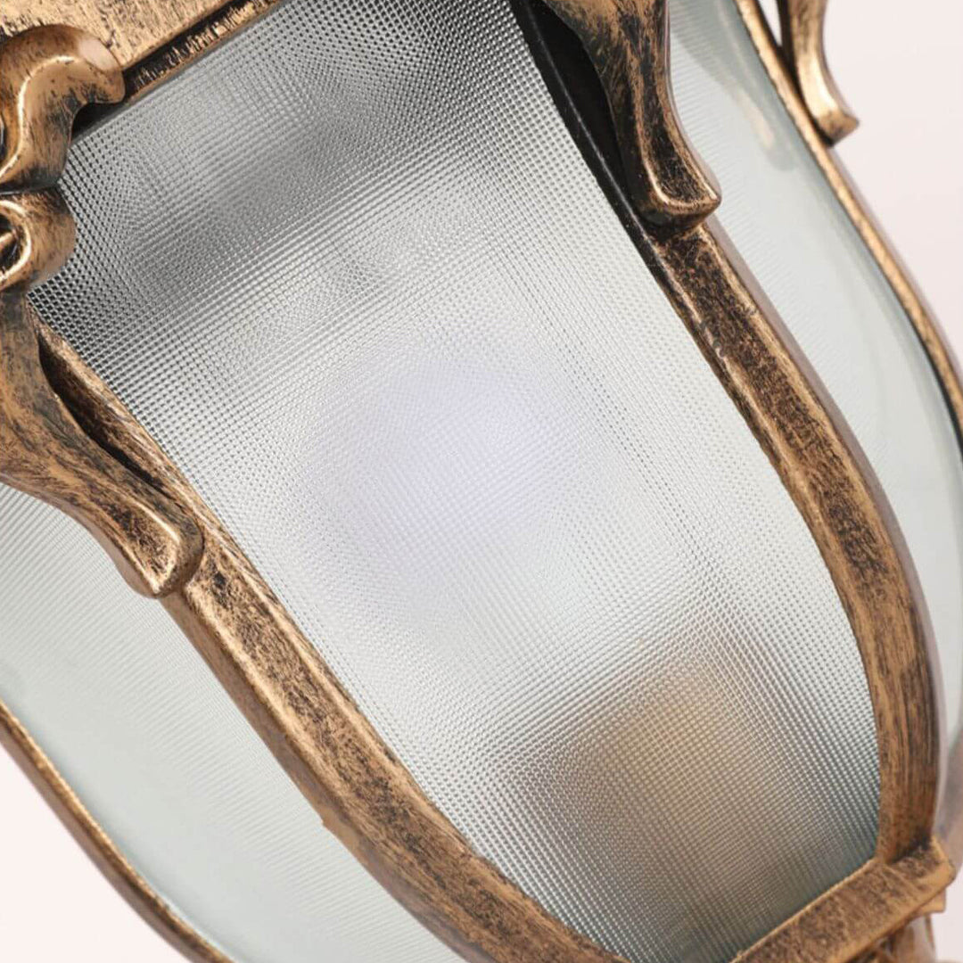 Europeisk retro hagelampe laget av støpt aluminium, glass, solcelledrevet, vanntett, for utendørs bruk