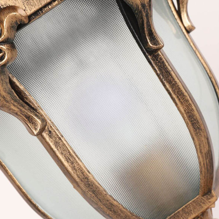 Europeisk retro hagelampe laget av støpt aluminium, glass, solcelledrevet, vanntett, for utendørs bruk