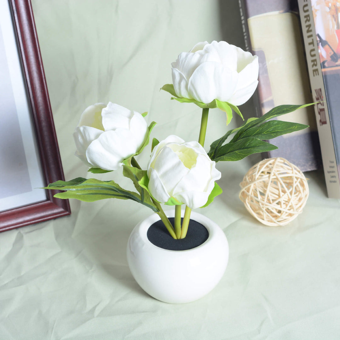 Skanto | Moderne Kreativ Simulering Tulipan Peony LED Nattlys Bordlampe