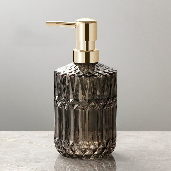 Skanto | CrystalFoam Glass Såpe dispenser | Diamantmønster Design | Elegant lagring for såpe | Moderne baddecor