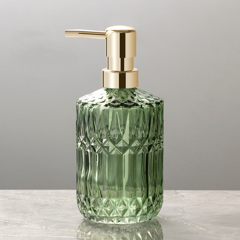Skanto | CrystalFoam Glass Såpe dispenser | Diamantmønster Design | Elegant lagring for såpe | Moderne baddecor