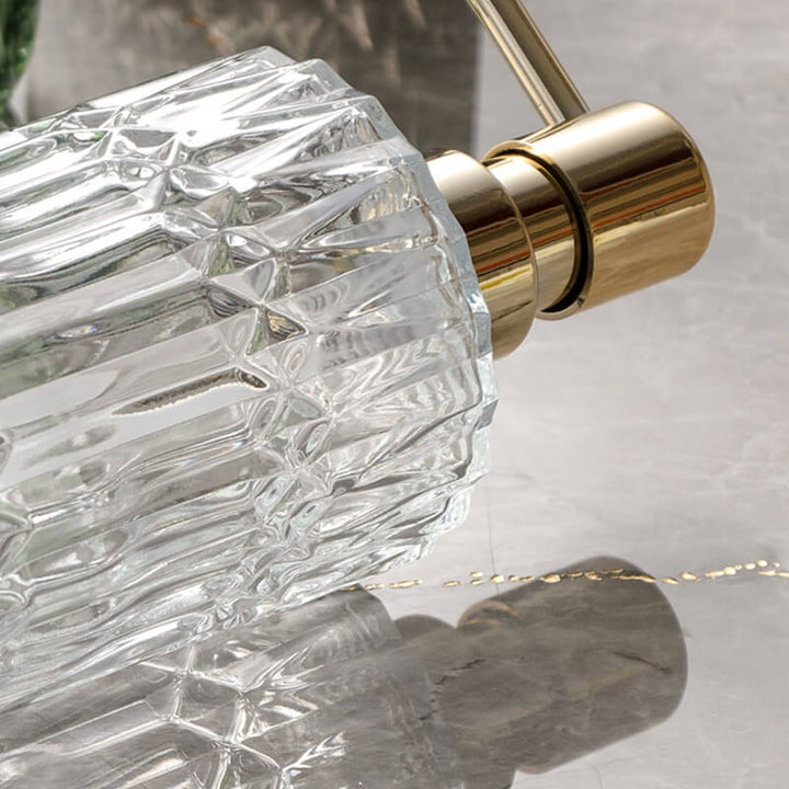 Skanto | CrystalFoam Glass Såpe dispenser | Diamantmønster Design | Elegant lagring for såpe | Moderne baddecor
