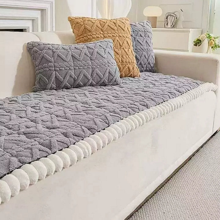 Skanto | Snuggle Sherpa Plush Sofa Protector Cover