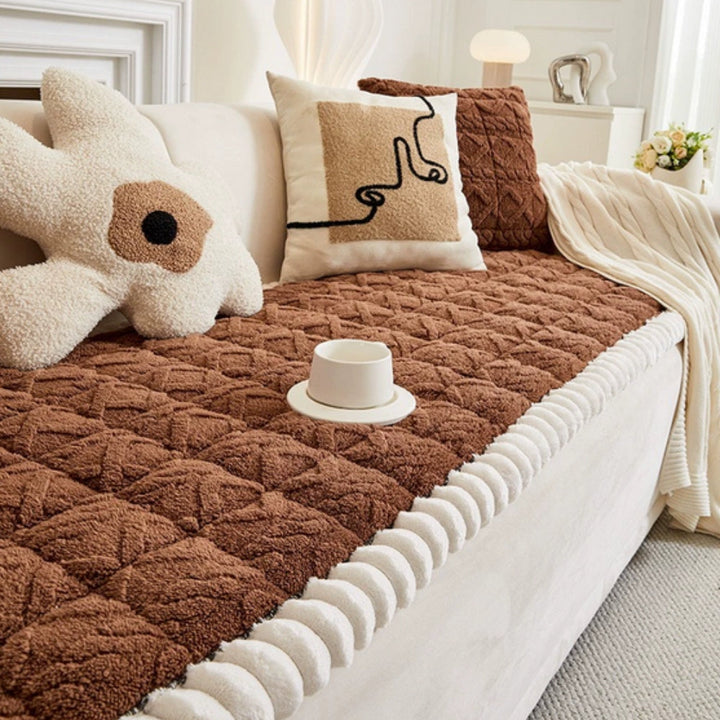Skanto | Snuggle Sherpa Plush Sofa Protector Cover