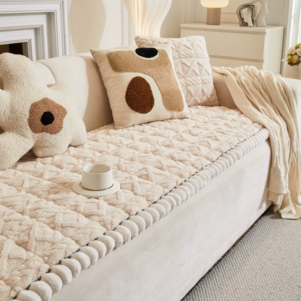 Skanto | Snuggle Sherpa Plush Sofa Protector Cover