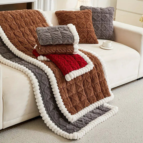 Skanto | Snuggle Sherpa Plush Sofa Protector Cover