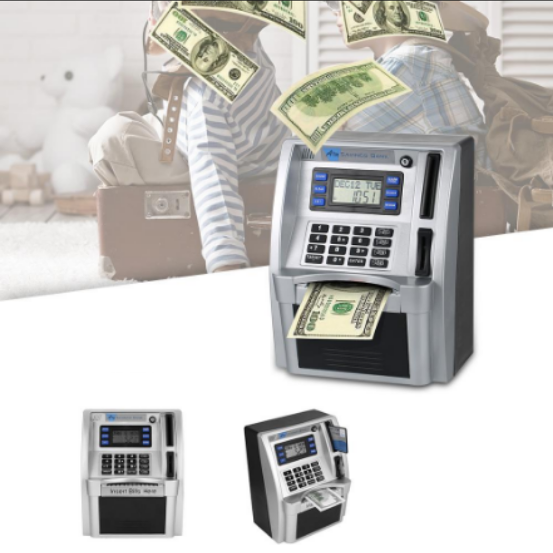 Norvo | Elektronisk minibank | Pedagogisk og morsom for barn - Lær å spare med en interaktiv sparegris