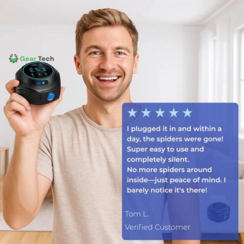 Skanto | Plug-In Ultralyd Edderkopp Repeller | Kjemikaliefri. Sikker & Stille for Hjemmet Dekning