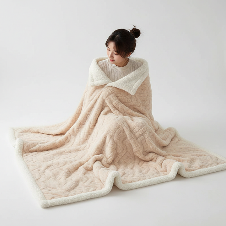 Skanto | WarmThuis Vinterteppe – Luksus Lamull Fleece Teppe med Dobbeltsidig Design