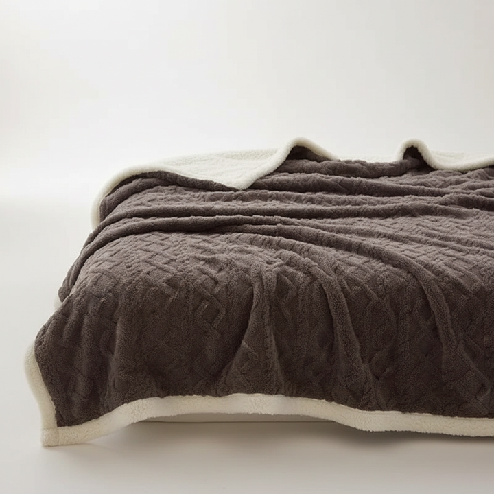 Skanto | WarmThuis Vinterteppe – Luksus Lamull Fleece Teppe med Dobbeltsidig Design