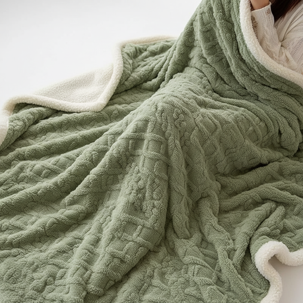 Skanto | WarmThuis Vinterteppe – Luksus Lamull Fleece Teppe med Dobbeltsidig Design