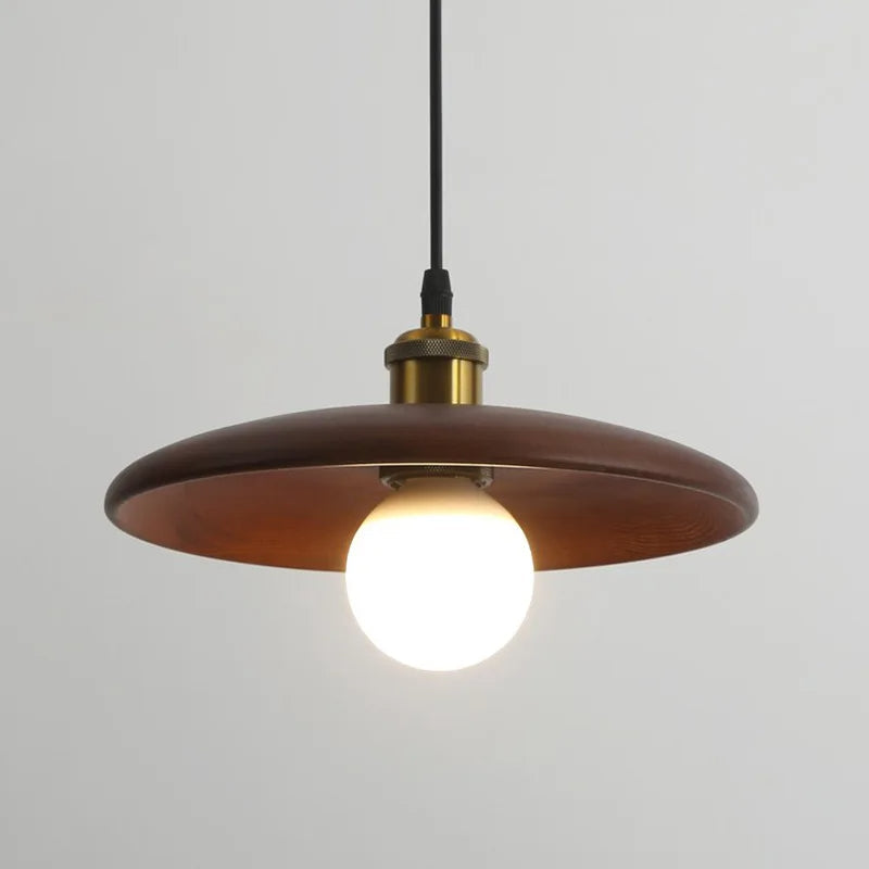 Skanto | Skandinavisk Tre Hengelampe Kunstglass LED Taklampe