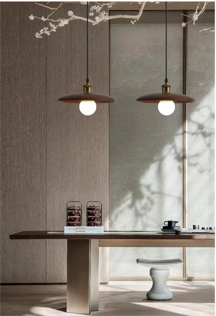 Skanto | Skandinavisk Tre Hengelampe Kunstglass LED Taklampe