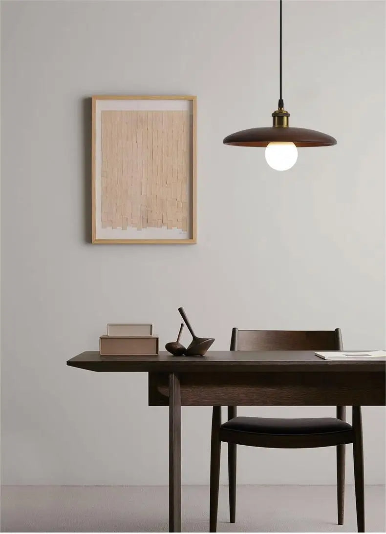 Skanto | Skandinavisk Tre Hengelampe Kunstglass LED Taklampe
