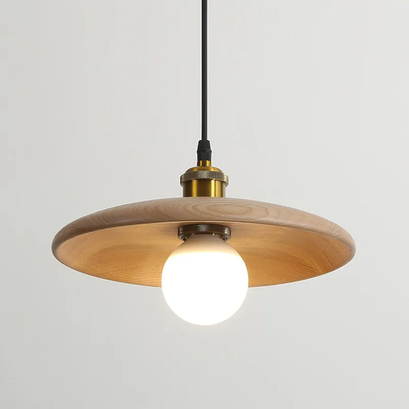 Skanto | Skandinavisk Tre Hengelampe Kunstglass LED Taklampe