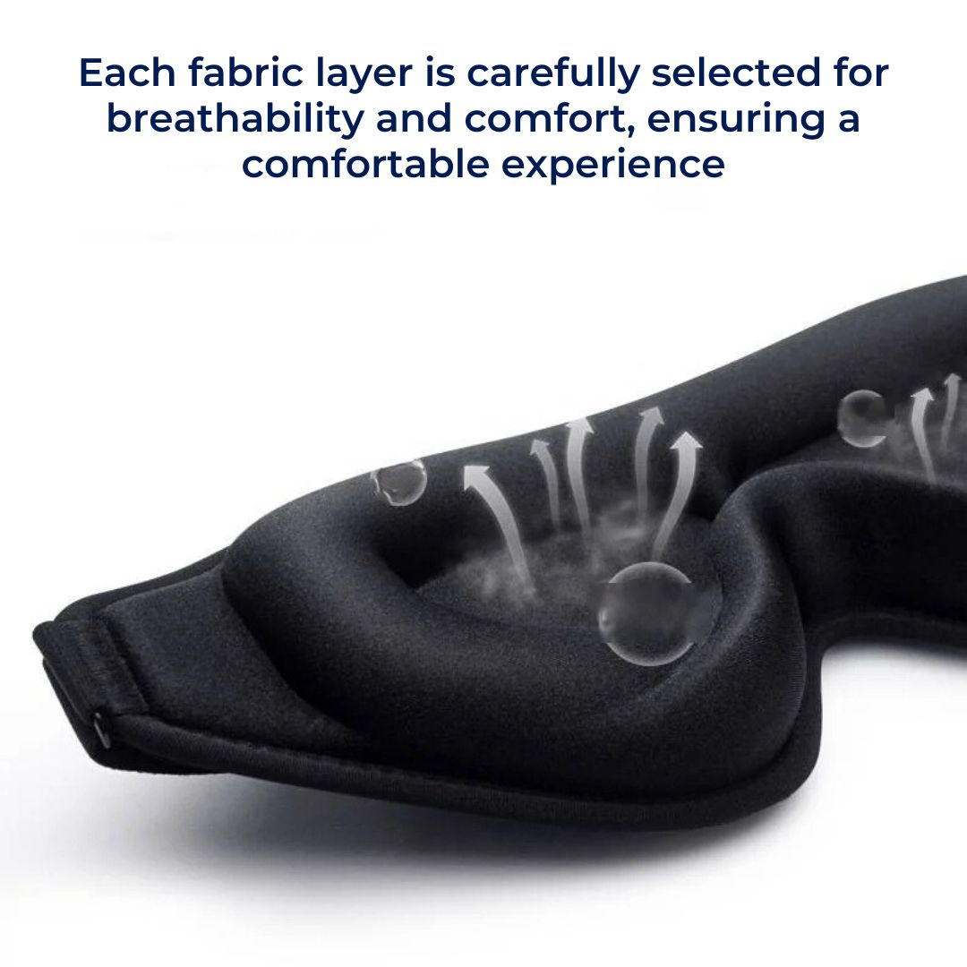 DreamSeal 3D Søvn Øyemasker | Lysblokkerende Maske - Søvn Blindfold - for Reiser - Meditasjon - Insomni - Dyp Søvn - Justerbar Stropp Skanto