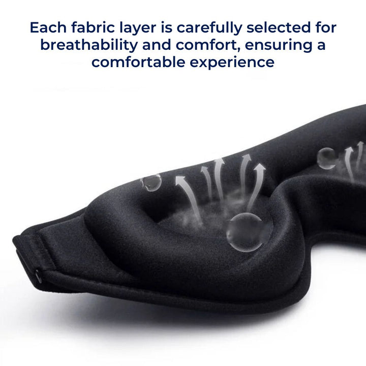 DreamSeal 3D Søvn Øyemasker | Lysblokkerende Maske - Søvn Blindfold - for Reiser - Meditasjon - Insomni - Dyp Søvn - Justerbar Stropp Skanto