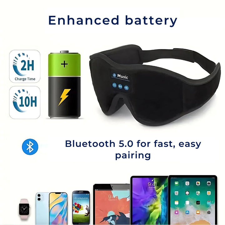 DreamSounds Bluetooth Søvnmaske med innebygde hodetelefoner | for reise - meditasjon - lyse blokkering komfort Skanto