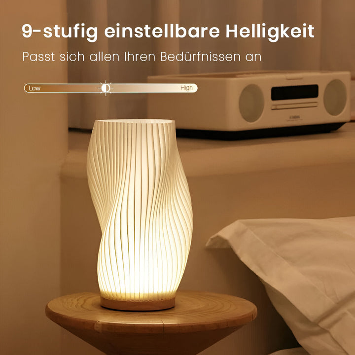 Skanto | DreamWave - Moderne kremfarget 3D bølgelampe med elegant metallbase