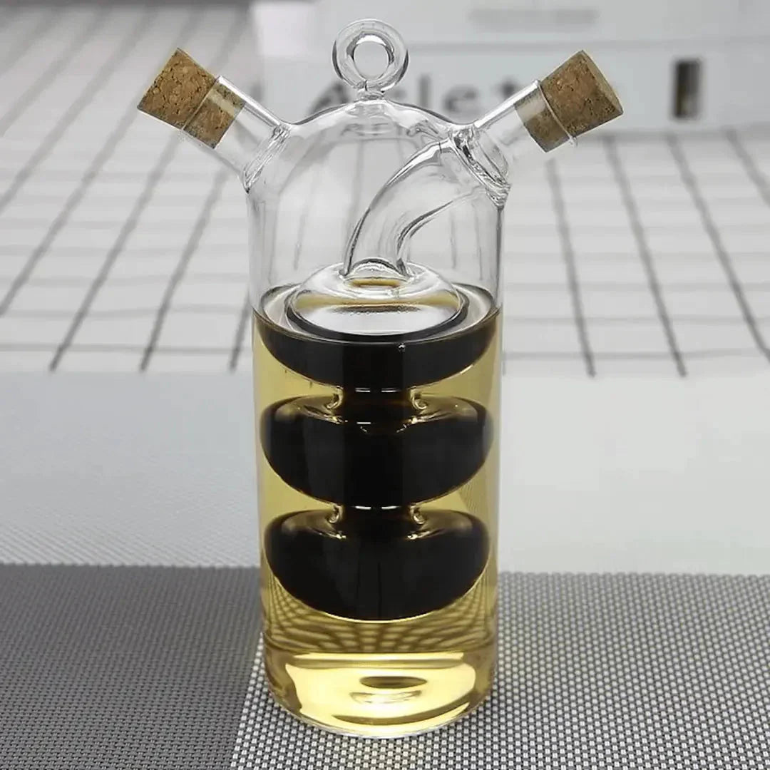 Skanto | Olje- og eddikdispenser – Dobbel glassflaske for stilfull servering og oppbevaring