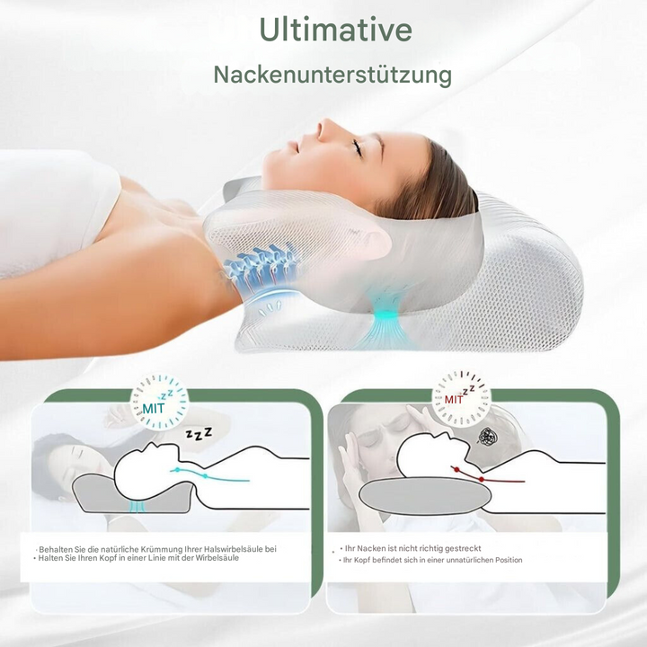 RelaxNeck Ergonomisk Minne Skumpute – Støtte for Nakke og Rygg | Skanto