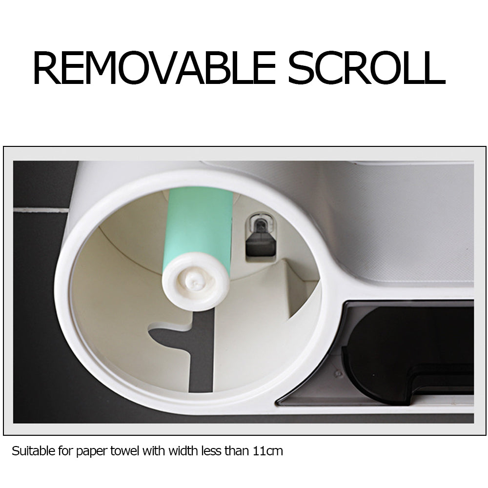 Norvo | DryHold Selvklippende Toalettpapirholder – Vanntett Veggløsning med Ekstra Oppbevaringsplass