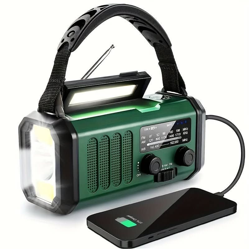 Alt-i-ett-Notfallradio med Taschenlampe og USB-ladefunksjon