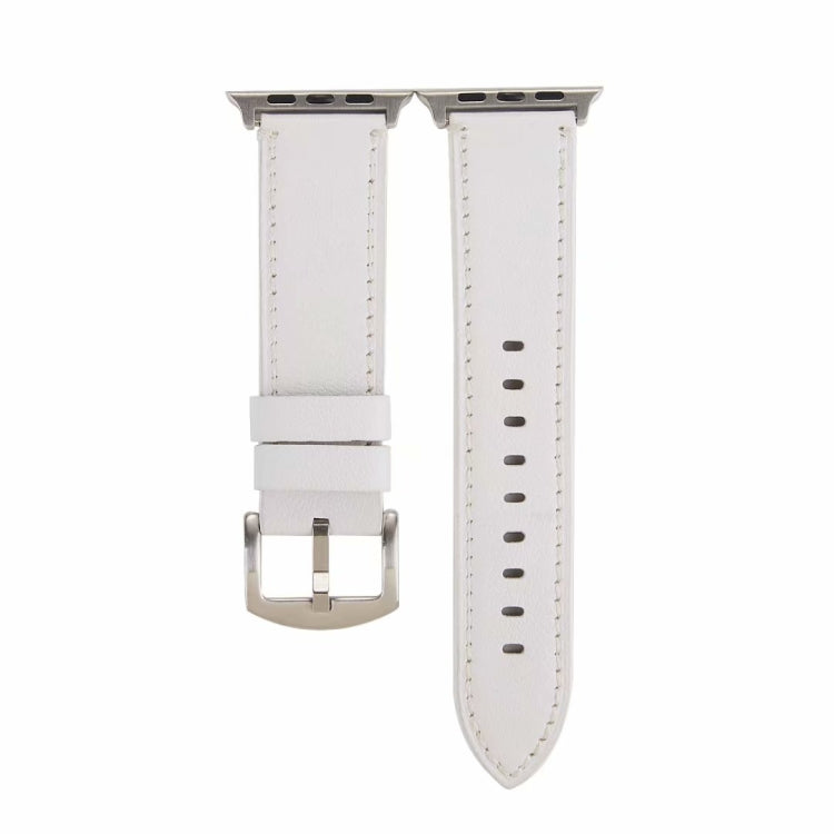 Skanto | Kalveskinn Ekte Skinn Klokkerem For Apple Watch Serie 7 45mm / 6 & SE & 5 & 4 44mm / 3 & 2 & 1 42mm (Hvit)